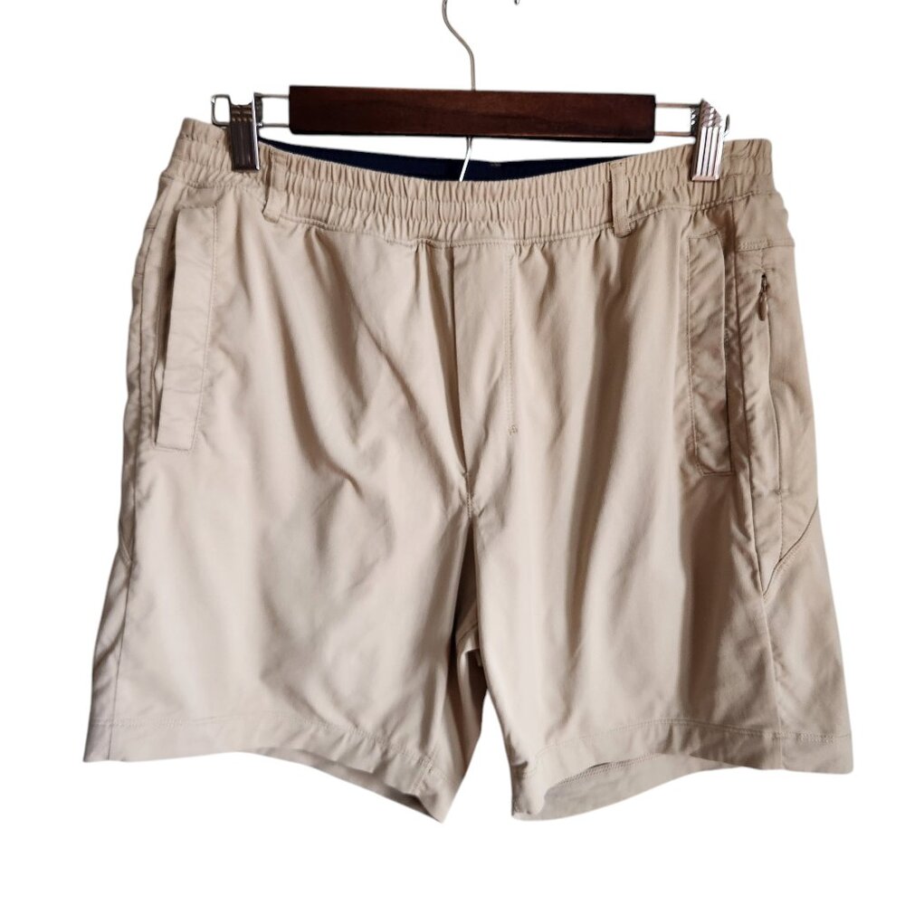 Birddogs Shorts Men's Large Beige Khaki Classic Lined Gym Running Athletic